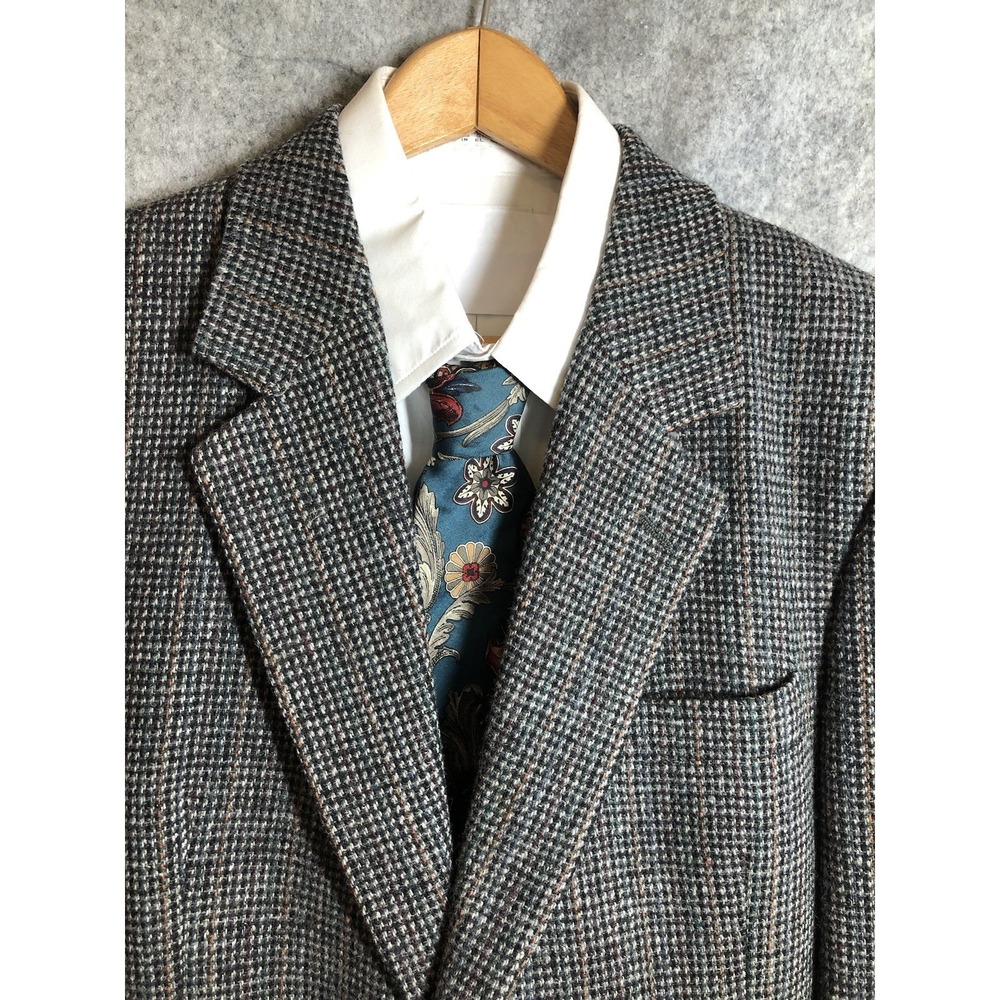 Boston Traders Blazer 40R Black Tweed Wool Suit Coat Jacket Career Classic